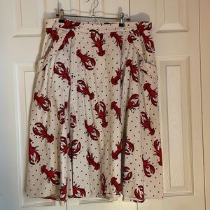 Collectif Rockabilly Pinup Lobster Swing skirt sz 14 US